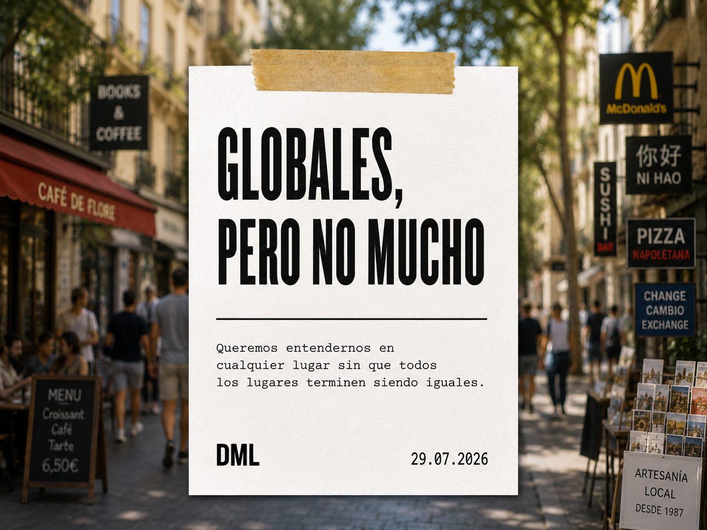 Globales, pero no mucho: una calle europea donde conviven comercios globales y cultura local