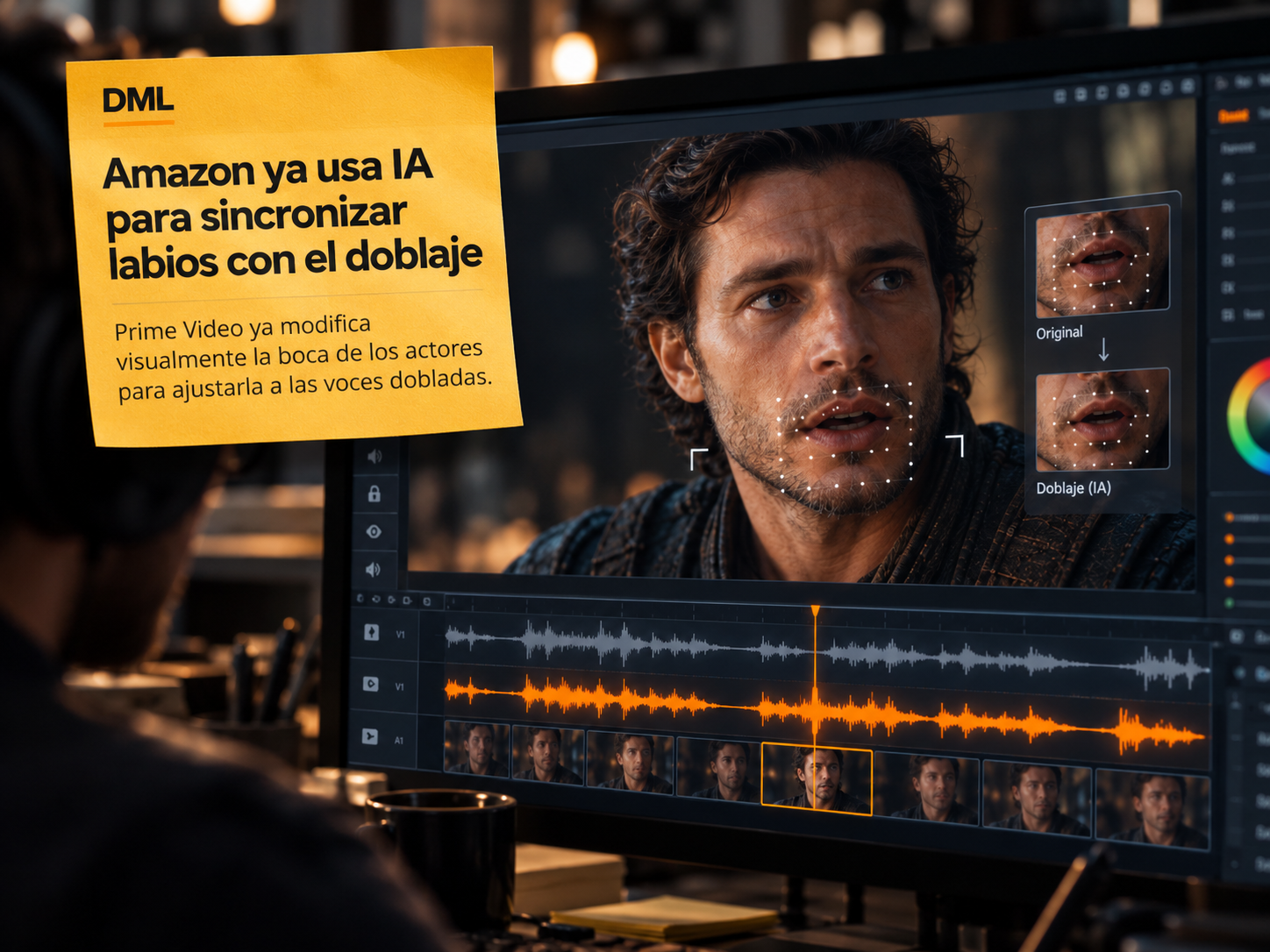 Imagen editorial sobre la sincronización labial con IA en Prime Video